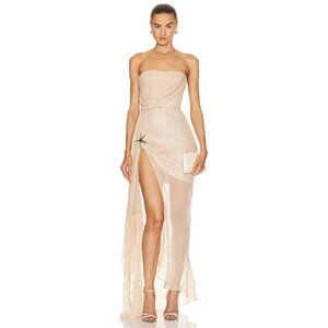 RETROFETE Chaylynn Dress in Dusty Peach XSmall New Womens Maxi Long Gown